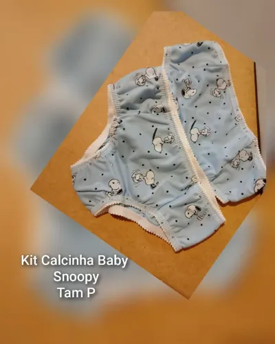 Kit Calcinha Baby azul Snoopy