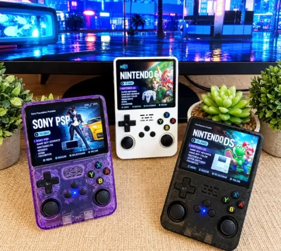 Console Portátil R36S Original 64gb, Sistema Linux com 20.000 Mil Jogos, o melhor de 2026