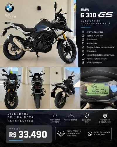 BMW G 310 GS 2026 - Único dono - 4.046 km - Na garantia