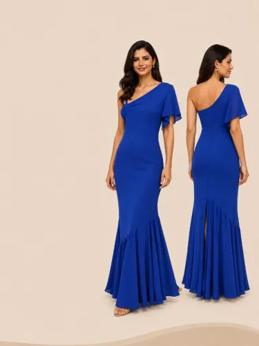VESTIDO DE FESTA LONGO AZUL-REI - TAMANHO P