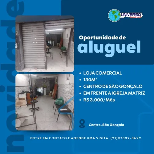 Loja para Locação em São Gonçalo, Centro, 2 banheiros