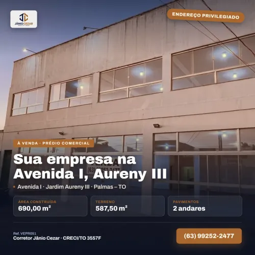 Prédio Comercial de Esquina à Venda | Aureny III, Palmas