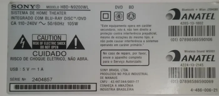 Home Theater Sony HBD-N920WL