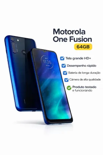 Smartphone Motorola One Fusion 64GB Azul SAFIRA 4GB RAM COD 58