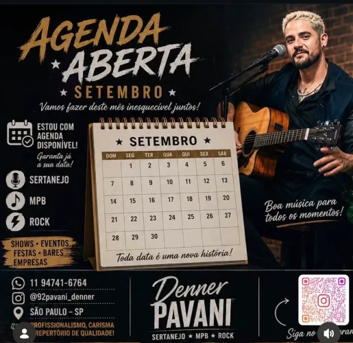 Cantor, música ao vivo 
