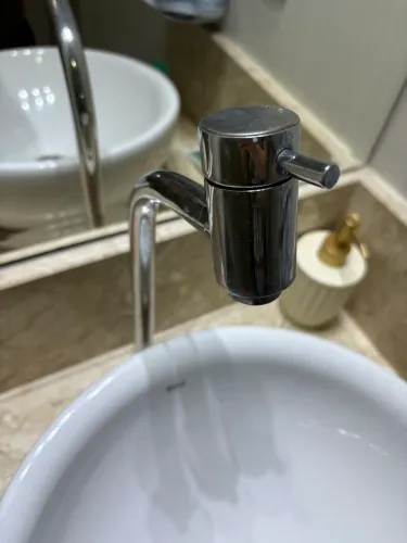 Torneira de mesa com bica giratória (Inox cromado)