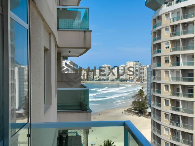 Apartamento com varanda vista mar na beira mar das Pitangueiras, Guaruja