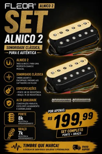 Set captadores fleor Alnico 2 novos (estilo Slash)