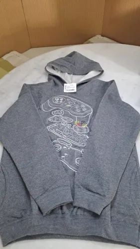 Blusão de moletom com capuz e bolsos laterais, cor cinza mescla, tamanho 14, da Rovitex