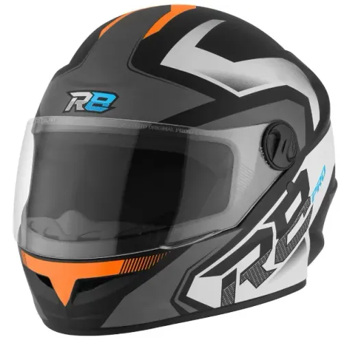 Capacete R8 Brilhante Laranja Preto Pro Tork
