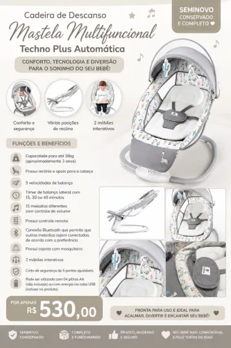 Cadeira de descanso multifuncional Mastela Techno Plus Automática 