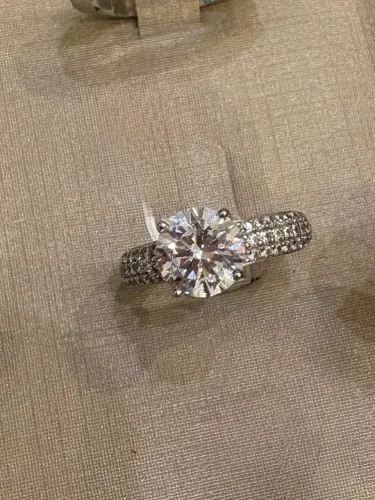 Anel prata com ouro branco zircônia