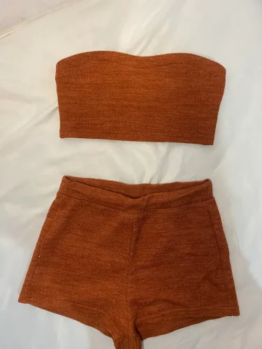 Conjunto top e short SHEIN marrom P