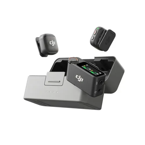 Microfone DJI MIC 3 (2 TX Mic + 1 RX Receptor + 1 Case de carregamento)