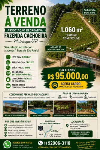Terreno para chácara - Dona Catarina, Mairinque