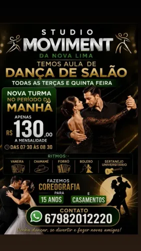 AULA DE DANÇA DE SALÃO NO BAIRRO NOVA LIMA