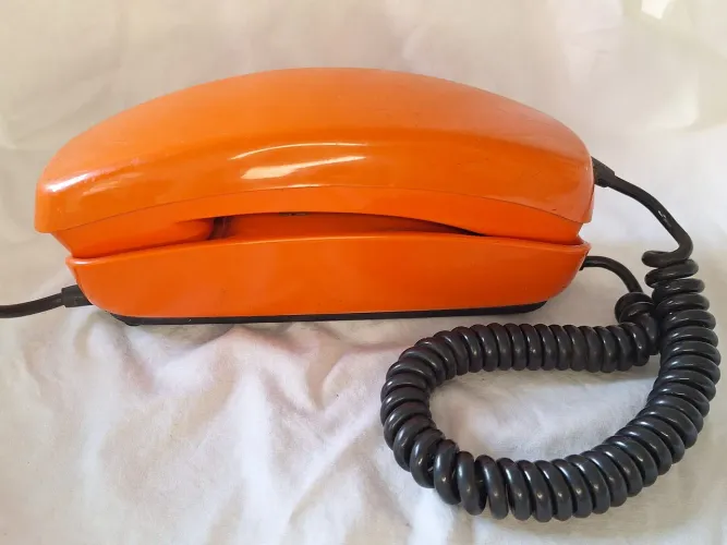 Telefone Antigo Gôndola Laranja Vintage Retrô Década 70/80
