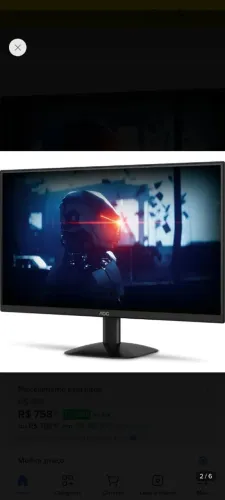 Monitor AOC 120hz 1 ms semi-novo