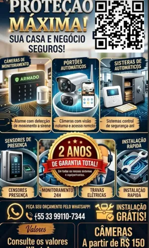 Instalação De câmeras , Alarmes , Campainha, Portões elétricos e Etc 