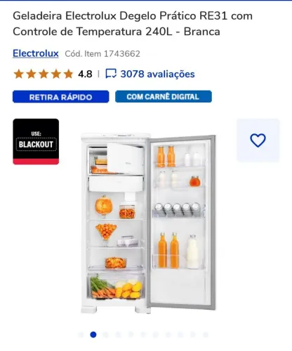 Geladeira Electrolux 240L