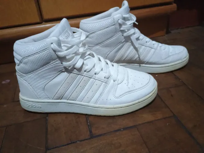 Tênis Adidas hoops 2.0 mid branco 36