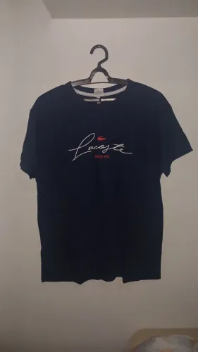 Camiseta Lacoste Masculina Original Preta Tamanho M - Nova