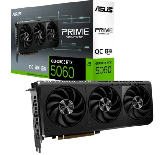 Placa de Vídeo ASUS PRIME RTX 5060 O8G NVIDIA GeForce, 8GB GDDR7, 2595MHz, 128 bits, DLSS