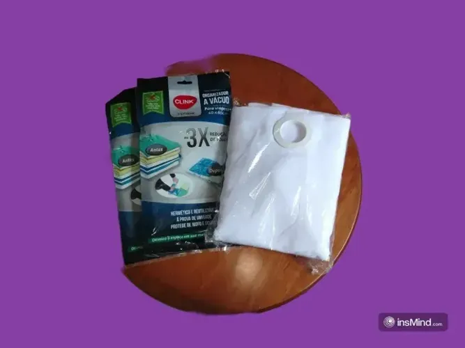 Kit 1 Cortina + 2 Sacos a Vácuo Novos