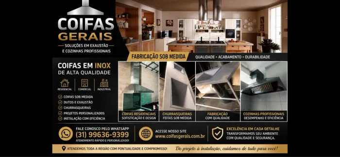Coifas e exaustores residencial e industrial 