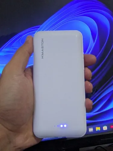  Carregador portátil bateria Power bank 10000mah com cabos E suporte.