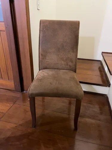 8 cadeiras mesa de jantar camurça suede estonada
