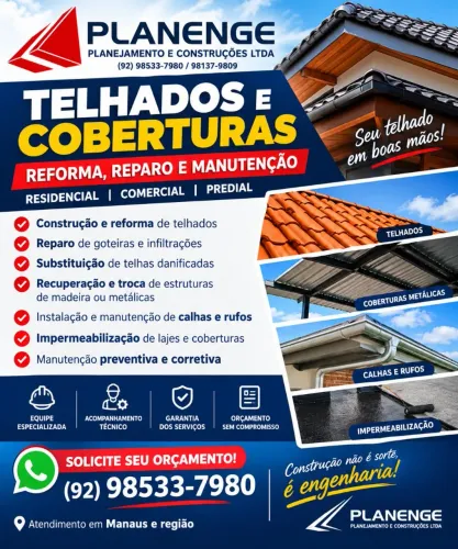 Serviços de Telhados e Coberturas!
