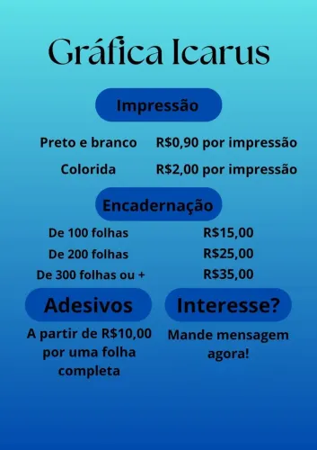 Gráfica Icarus - Serviços de gráfica