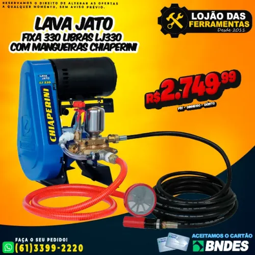 Lava de Alta Pressão Lava Jato Fixa 330 Libras Com Mangueiras Lj330 Chiaperini