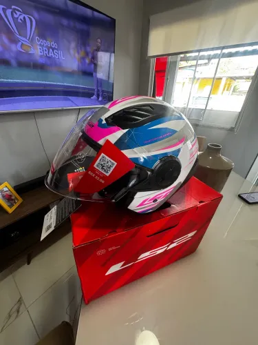 Capacete LS2 Airflow 2 Draze - Azul/Rosa (Aberto)