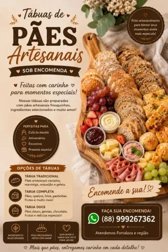 PÃES ARTESANAIS CASEIRO 