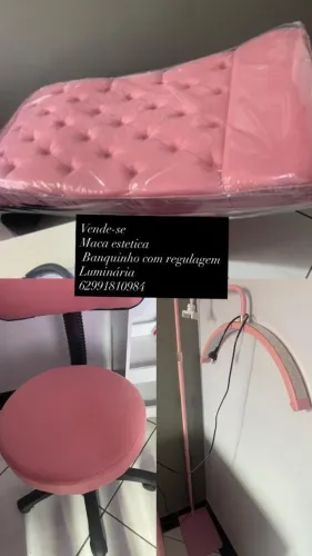Maca estética + Mocho com regulagem + Luminária led em lua + Brinde