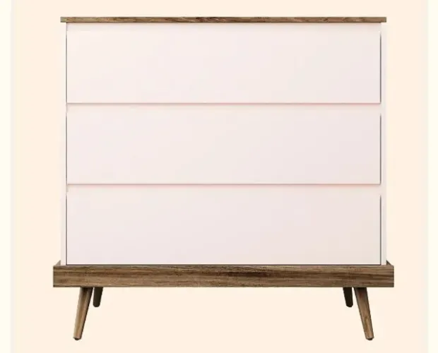 Cômoda 3 Gavetas Divicar  (NOVA) Rosé  0,90 MT largura 