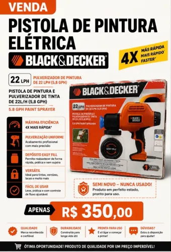 Pistola de pintura elétrica BLACK E DECKER