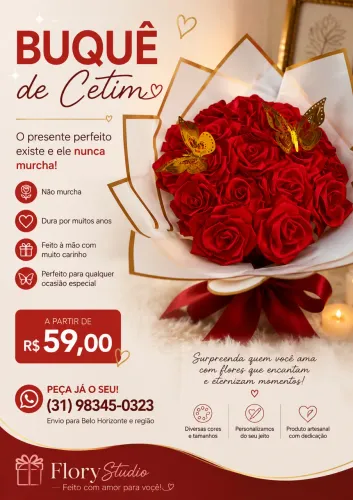 Buquês de cetim personalizados