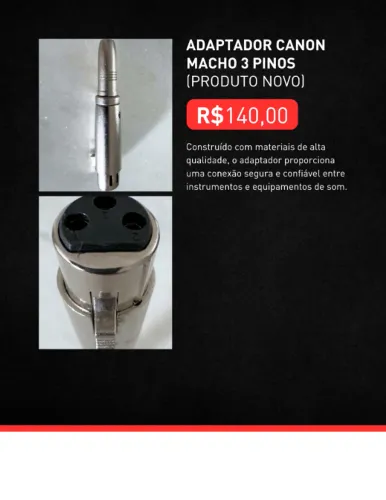 ADAPTADOR CANON MACHO 3 PINOS