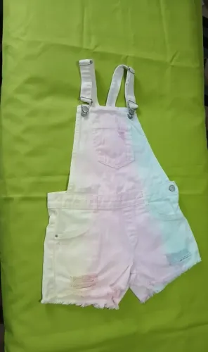 Jardineira Jeans Infantil Tie Dye Destroyed C&A Tam 11-12