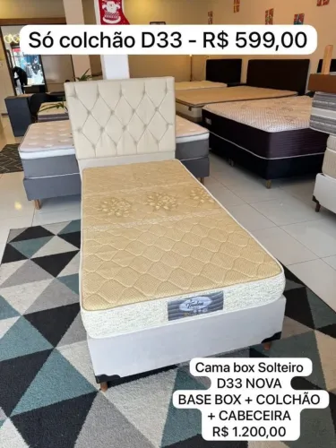 Cama de Solteiro + COLCHÃO D33 + CABECEIRA NOVA - Entrego!