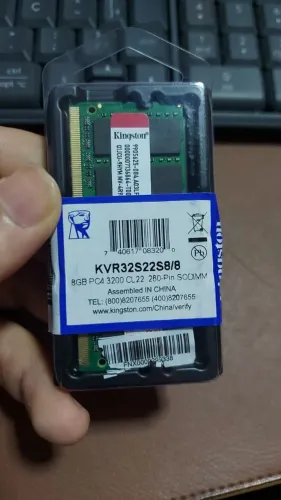 Memória RAM Kingston 8GB DDR4 3200MHz para Notebook ? Nova