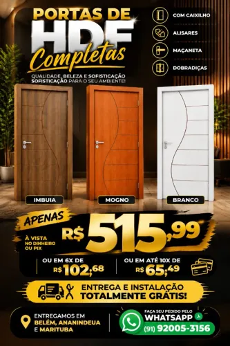 PORTA DE HDF COMPLETAS E PORTAS DE CORRER