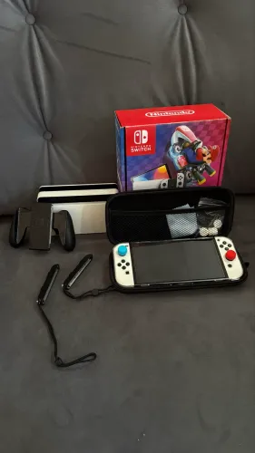 Nintendo switch óleo Desbloqueado 256gb COMPLETO