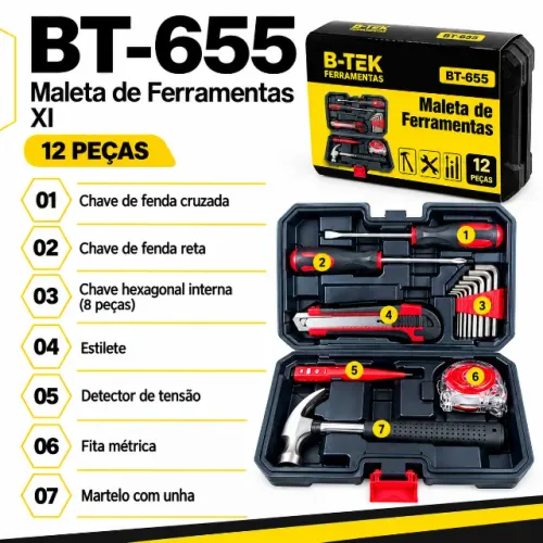 Maleta de ferramentas 12 Peças