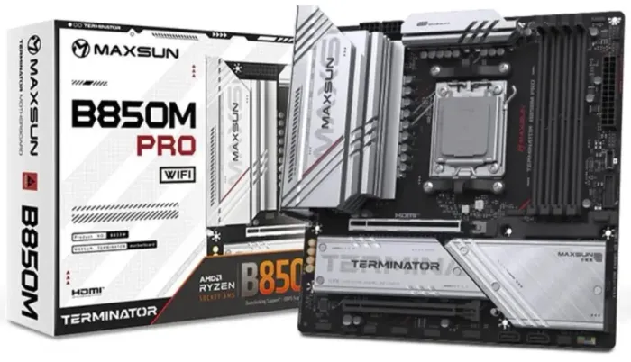 Placa Mãe Maxsun Terminator B850m Pro Wifi, B850, Am5, Matx