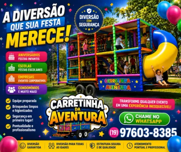 Vende-se Carretinha da Aventura - Playground Completo para Eventos Ano 2026