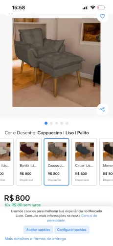 Poltrona Com Puff ! Leroy ! Novo ! Sem uso ! Mudança ! Não reservo !